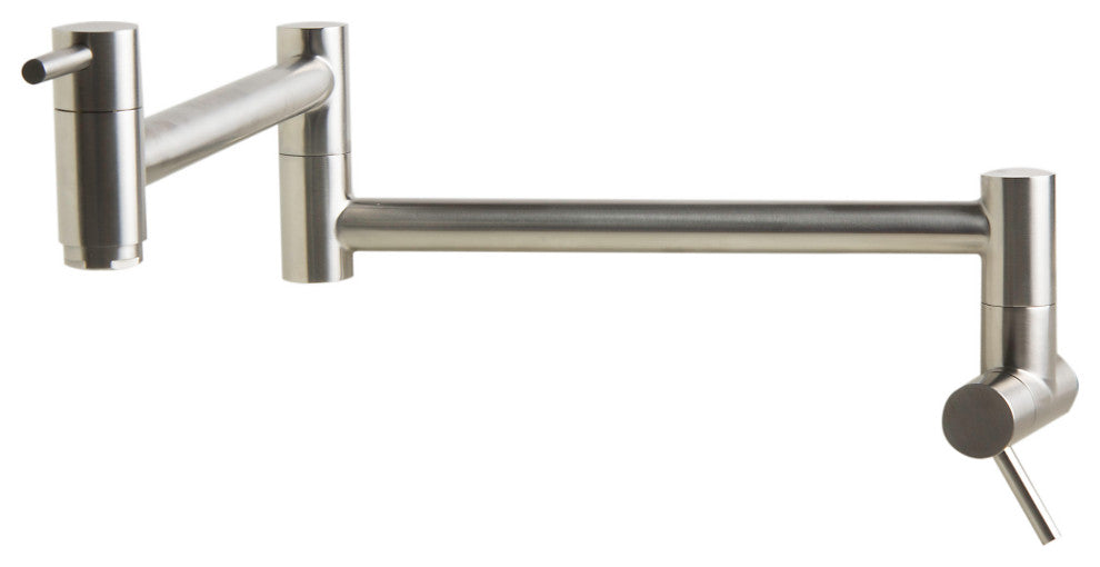 ALFI brand AB5019-BSS Brushed Stainless Steel Retractable Pot Filler Faucet