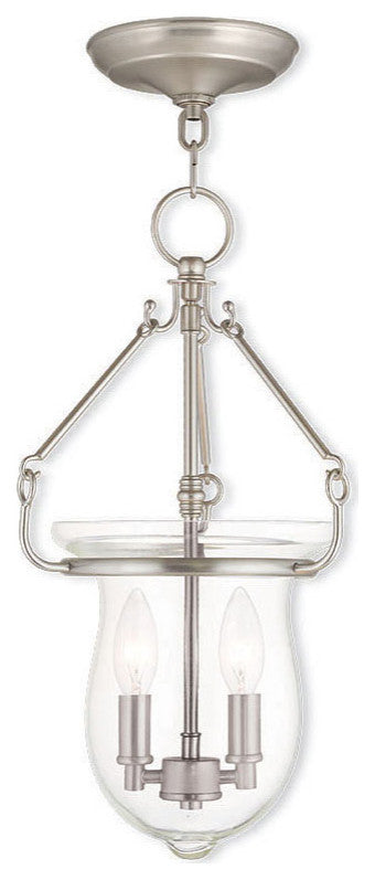 Livex 50294-91 2-Light Brushed Nickel Pendant, Brushed Nickel