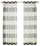 Cabana Stripe Flex Linen Blend Grommet Top Curtains, Pair, Gray