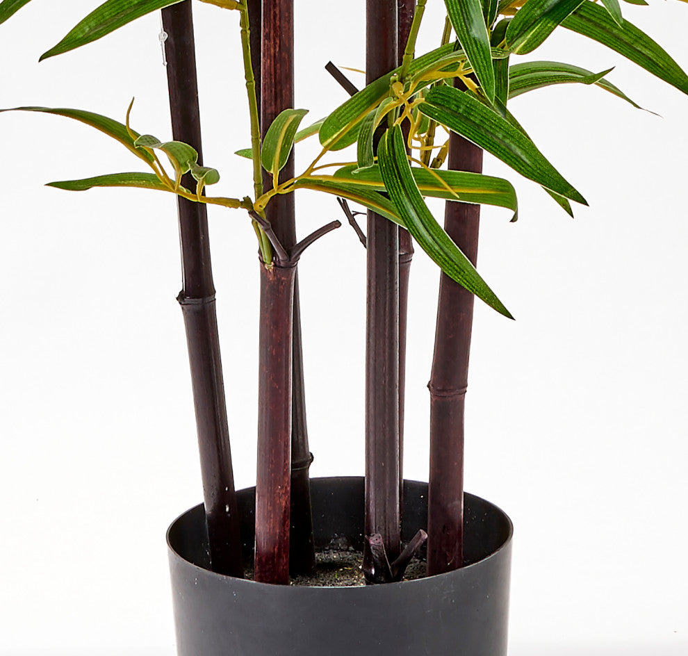 49" Bamboo Tree W/ Black Trunk In Pot