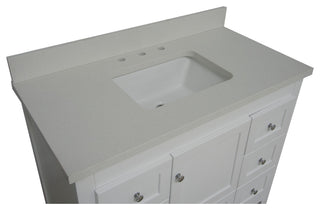 Abbey 42" Bathroom Vanity, White, Quartz