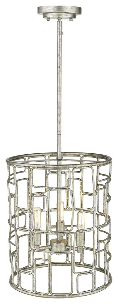 Amoret 3-Light Antique Silver Convertible Pendant