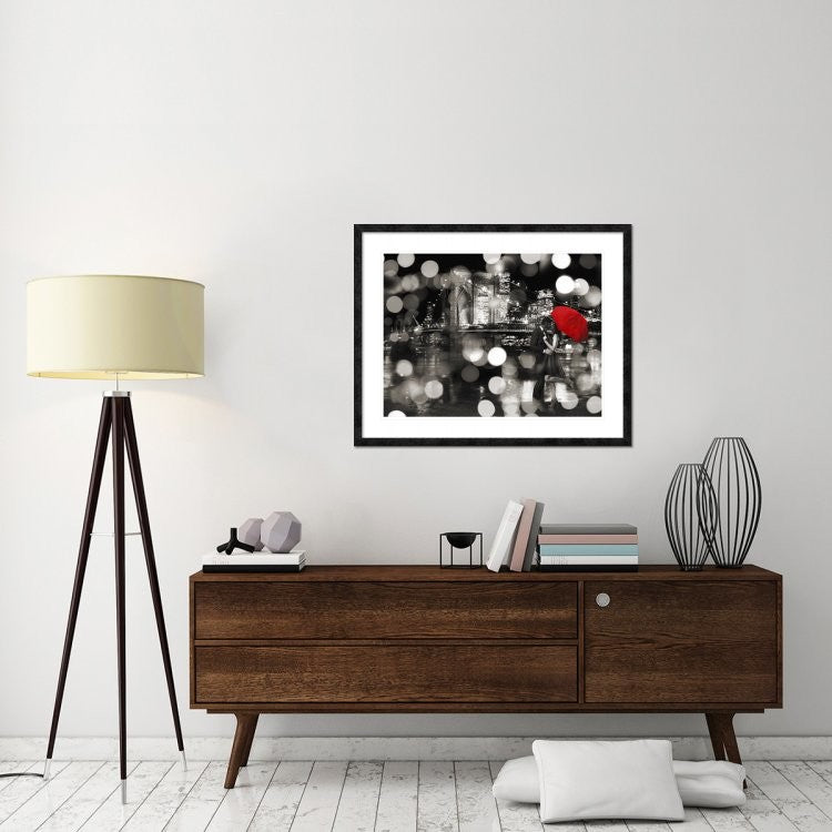 "A Kiss in the Night (BW)" Framed Digital Print by Dianne Loumer, 40x32"