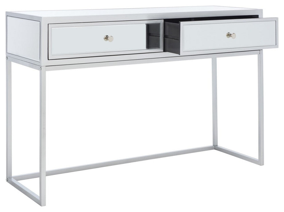 Safavieh Aster 2 Drawer Mirrored Desk, Silver/Mirror