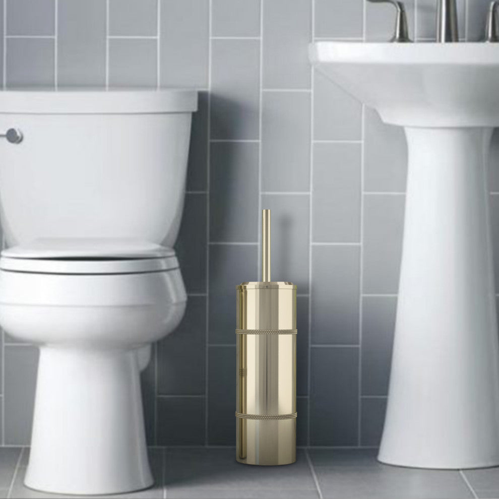 nu steel Round Shape Stainless Steel Toilet Brush Holder