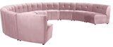 Limitless Velvet Upholstered 10-Piece Modular Sectional, Pink