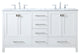 Elegant VF18960DWH 60"Double Bathroom Vanity, White