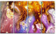 Colorful Precious Patterns, Abstract Canvas Art Print, 48"x28", 4 Panels
