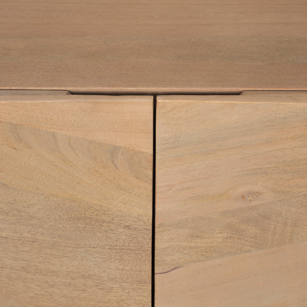 Darwin Light Brown Wooden 2 Door With 2 Shelves Accent Cabinet