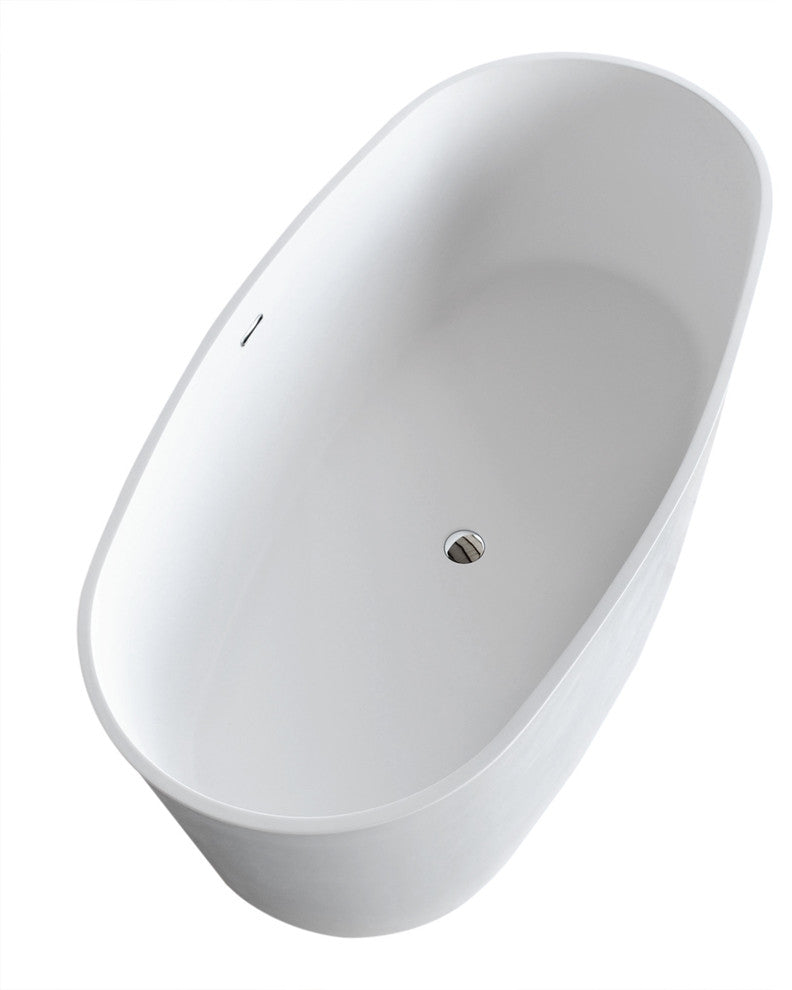 Bolanzo 32 x 62 Artificial Stone Freestanding Soaker Bathtub with Center Drain