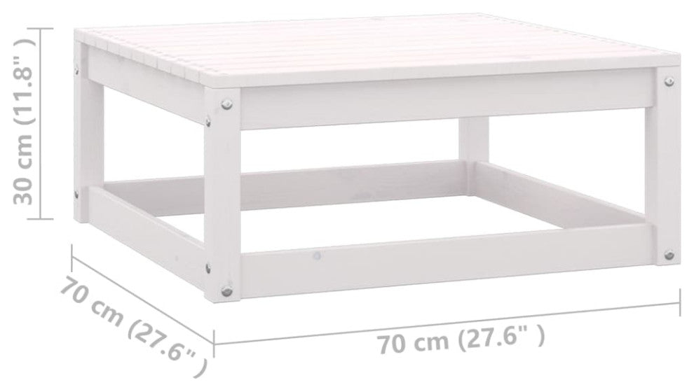 vidaXL 3 Piece Patio Lounge Set With Cushions White Solid Pinewood
