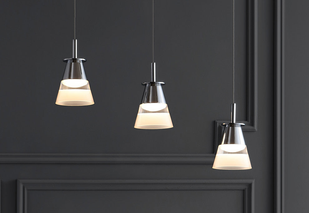 Alain 1-Light Adjustable Metal Integrated LED Pendant, 19.5"