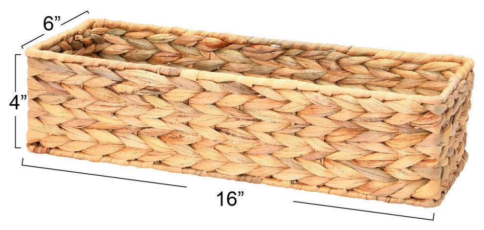 Household Essentials Water Hyacinth Rectangular Storage Basket
