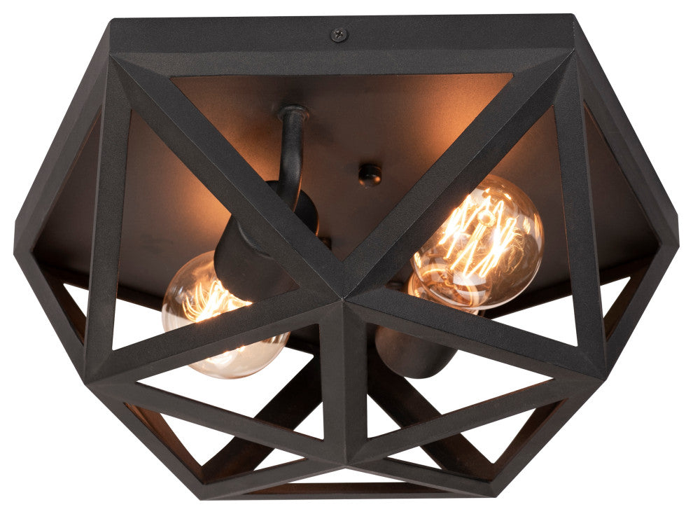 Kai, 2-Light Flush Mount, Black Finish