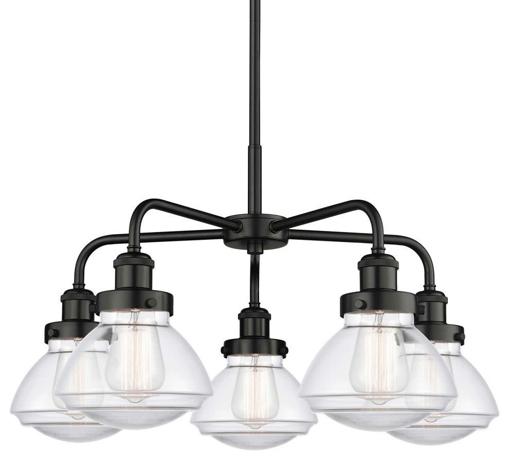 Innovations Lighting 916-5CR-14-25 Olean Chandelier Olean 5 Light - Matte Black