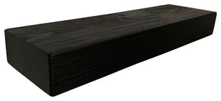 Rustic Floating Mountable Wood Shelf 3" Thick x 7" Deep, Pine, Black, 12"