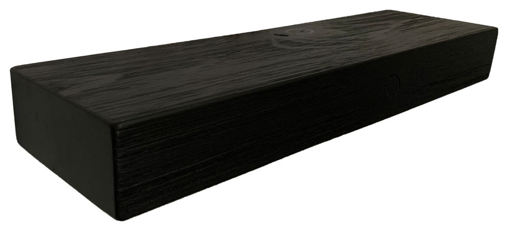 Rustic Floating Mountable Wood Shelf 3" Thick x 7" Deep, Pine, Black, 12"