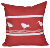 Birdwalk, Animal Print Pillow, Red, 26"x26"