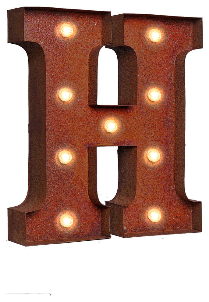 Vintage Retro Lights and Signs Letter "H"