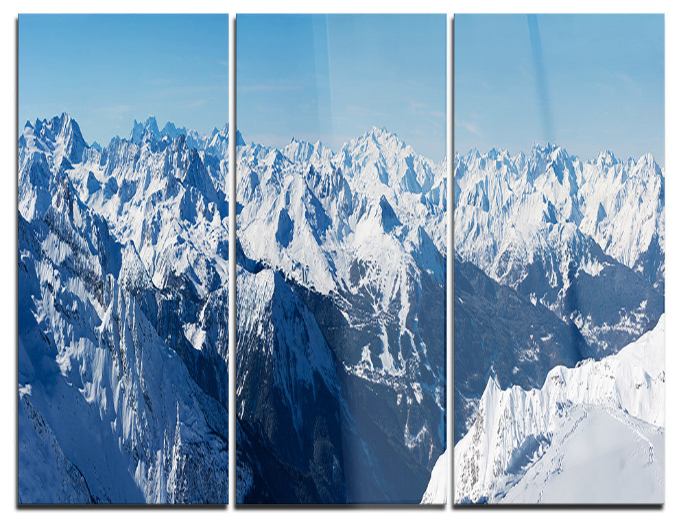 "French Alps Panorama" Photography Glossy Metal Wall Art, 3 Panels, 36"x28"