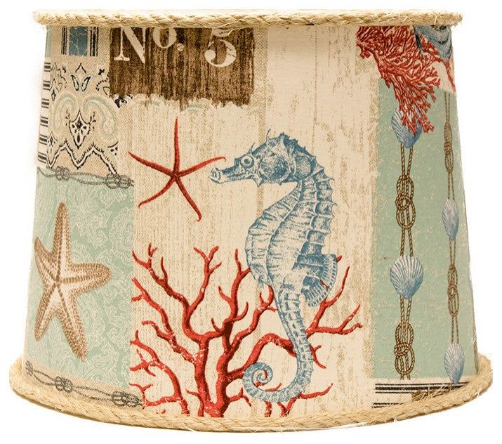 Rustic Chunky White Tropical Beauty of the Sea Table Lamp