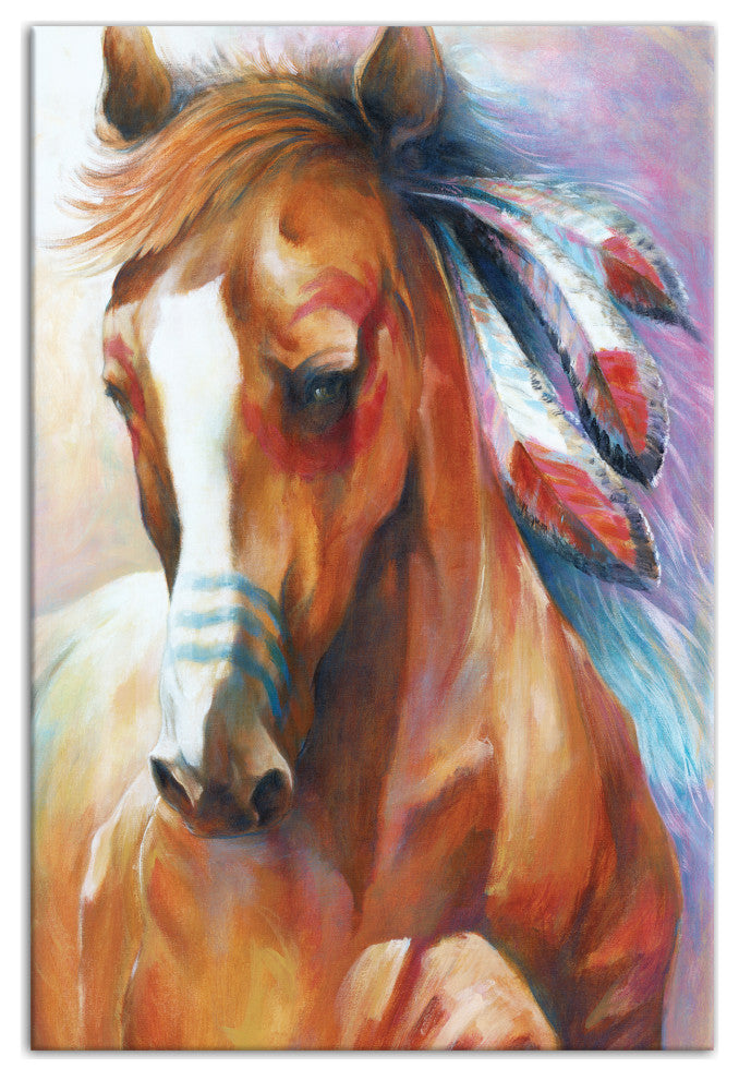 Native American Horse 20x30 Canvas Wall Art
