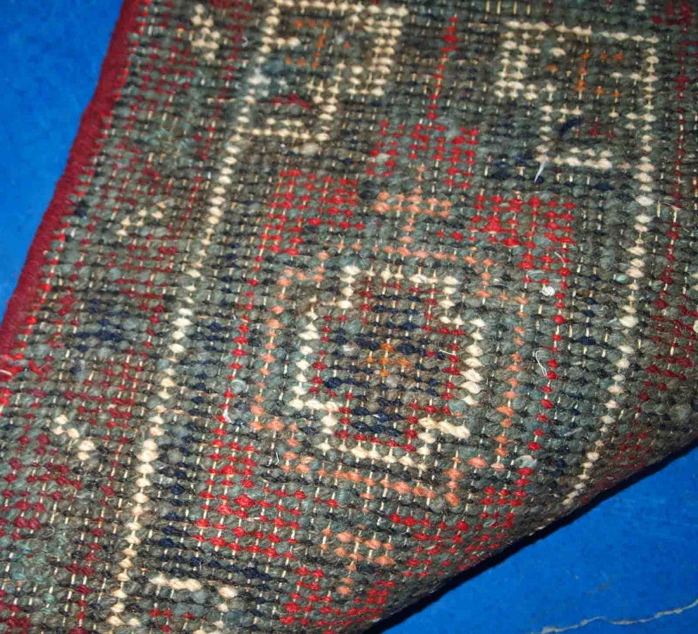 Handmade vintage Persian Hamadan rug 1.3' x 1.9' (41cm x 59cm) 1970s
