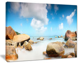 "Rocky Blue Seashore Panorama" Wall Art Landscape, 20"x12"