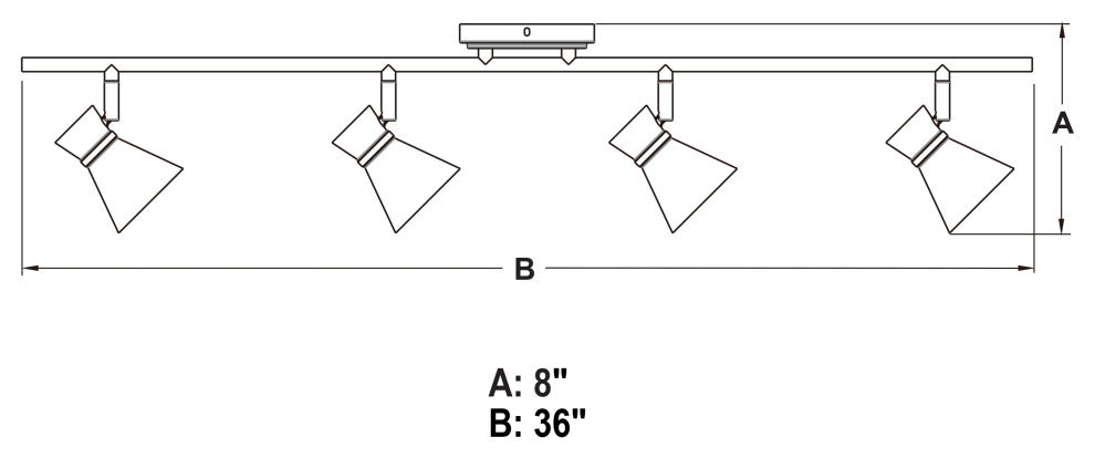 Alto LED Adjustable Ceiling Spot Track Light, Matte Black and Satin Brass, 4-Light