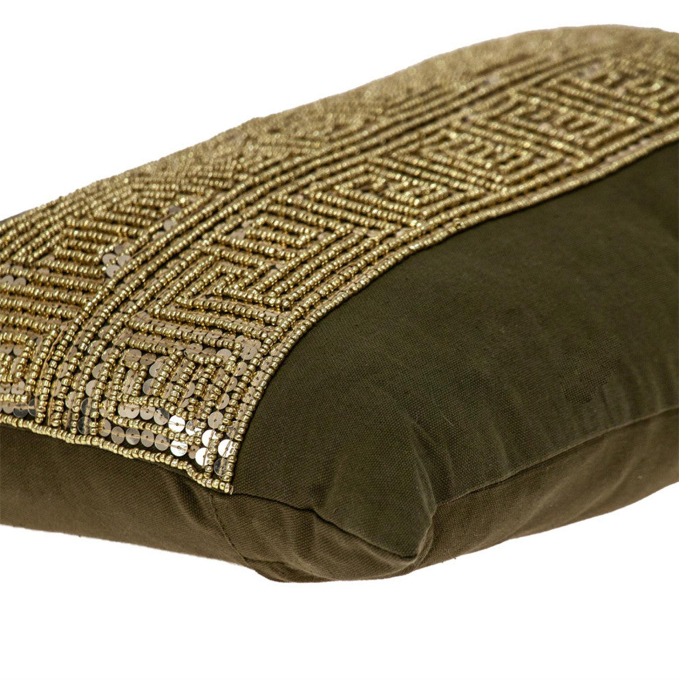 Parkland Collection Misty Transitional Olive Lumbar Throw Pillow