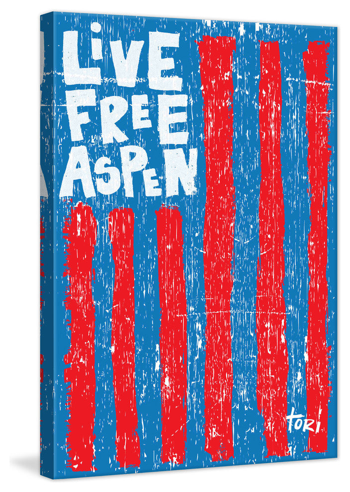 "Live Free Vertical" Painting Print on Canvas by Tori Campisi
