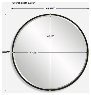 Uttermost Bonded Round Black Mirror