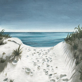 "Beach Footprints" Painting Print on Wrapped Canvas, 40x40