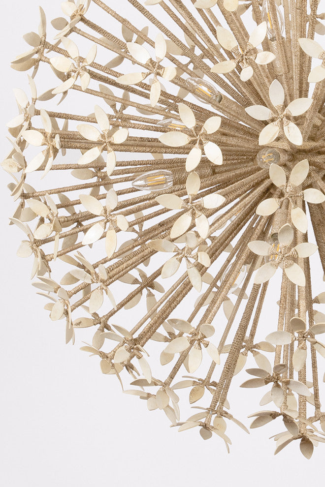 Corbett Lighting Corfu Chandelier, Ivory Coco, 40"Dx39.75"H