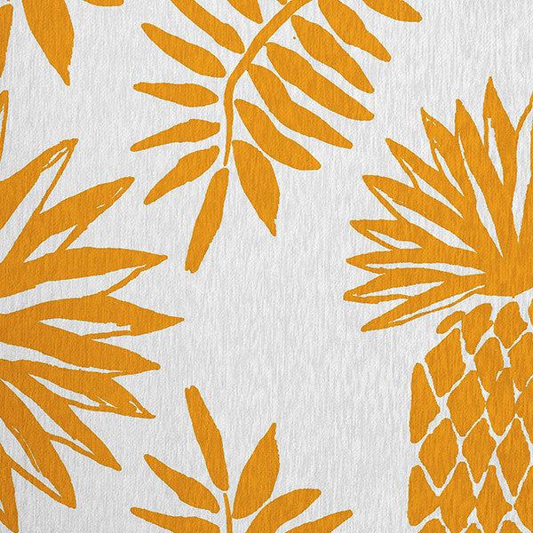 Pineapple Leaves Spring Chenille Rug, Mango, 5'x7'