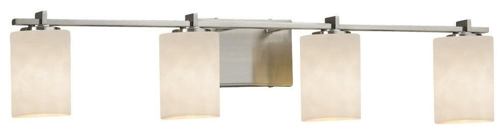 Clouds Era 4-Light Bath Bar, Cylinder/Flat, Nickel, Clouds, LED