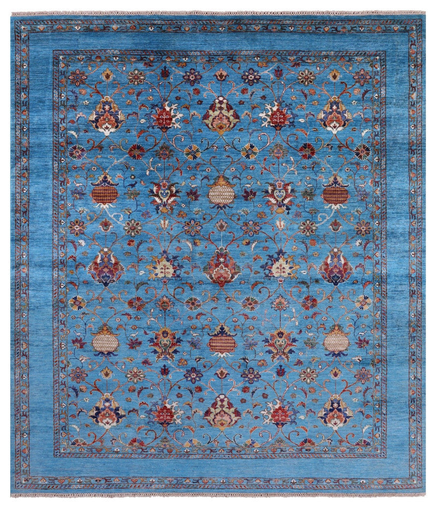 8' 4" X 9' 7" Hand Knotted Persian Tabriz Wool Rug Q7659