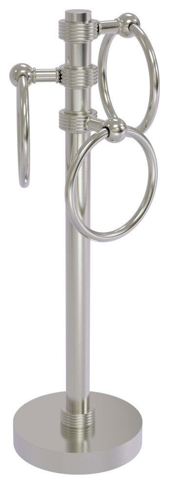 Vanity Top 3 Towel Ring with Groovy Accents, Satin Nickel