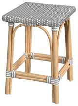 Riviera Square 24H  Rattan Counter Stool, Gray and White