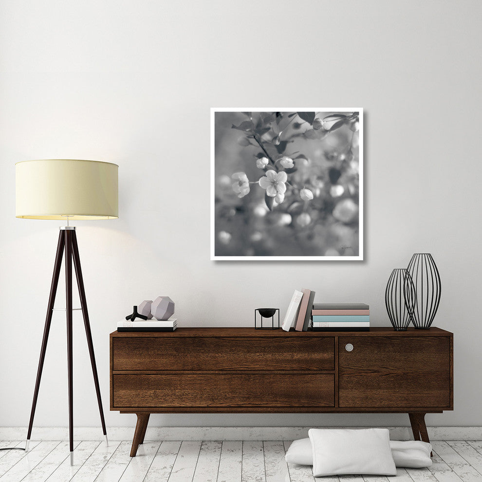 "Blush Blossoms I Square BW" Digital Paper Print by Sue Schlabach, 38"x38"