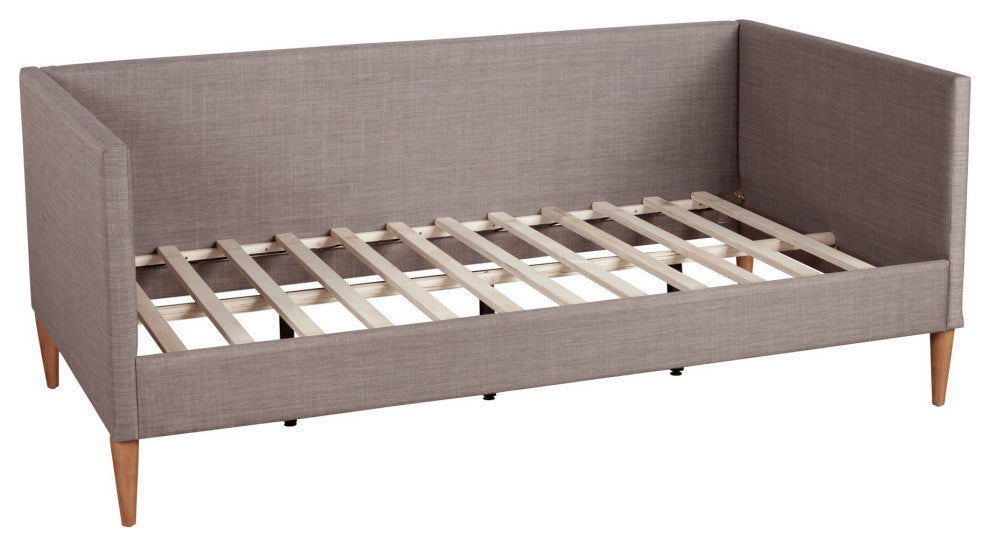 Benzara BM261847 Daybed With Wooden Frame and Fabric Upholstery, Dark Gray