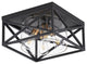 Industrial Flush Mount Ceiling Light Fixture With Glass Shade
