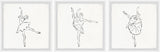 Basic Ballet Steps Triptych, 3-Piece Set, 24x24 Panels