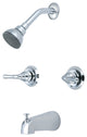 Elite Two Handle Tub Shower Set, Polished Chrome