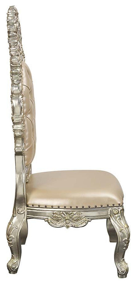 Set of 2 Side Chair, Antique Gold Finish