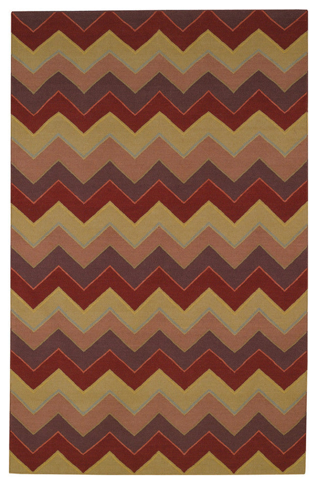 Capel Williamsburg Irish Stitch Berry Khaki 3618_570 Flat Woven Rugs - 8' X 11'