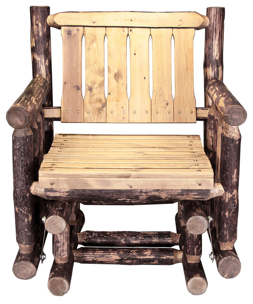 Glacier Country Collection Single Seat Glider, Exterior Stain Finish