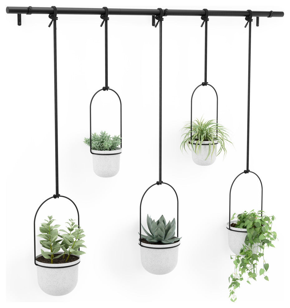Umbra Triflora Hanging Planter, Set of 5 White