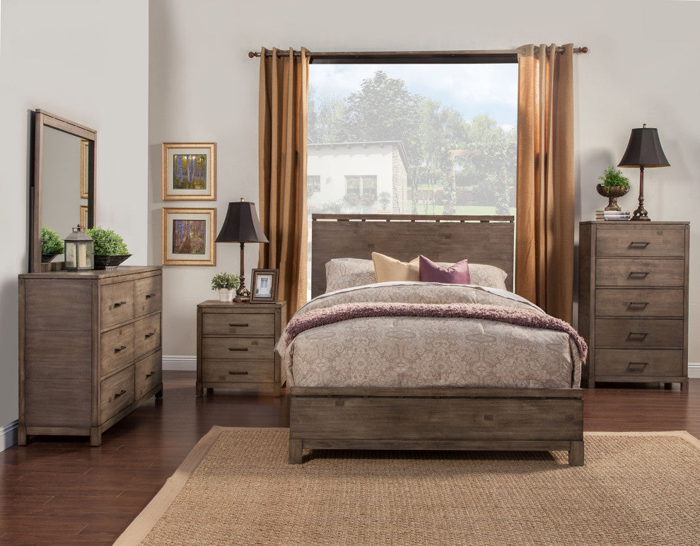 Sydney Standard King Panel Bed, Weathered Grey