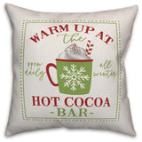 Warm Up At Hot Cocoa Bar 18"x18" Throw Pillow